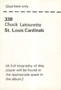1972 NFLPA Wonderful World Stamps #338 Chuck Latourette Back