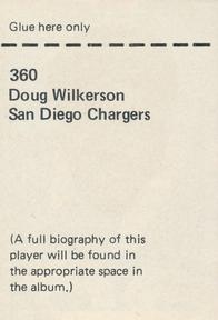 1972 NFLPA Wonderful World Stamps #360 Doug Wilkerson Back