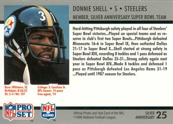 1990-91 Pro Set Super Bowl XXV Binder #25 Donnie Shell Back