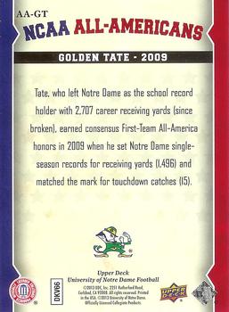 2013 Upper Deck University of Notre Dame - All Americans #AA-GT Golden Tate Back