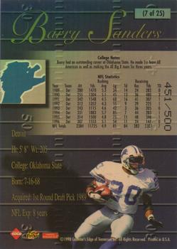1998 Collector's Edge Super Bowl Card Show - Proofs 500 #7 Barry Sanders Back