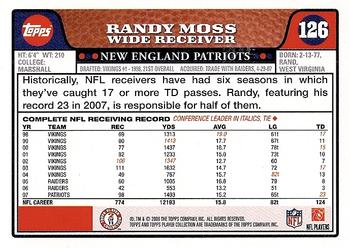 2008 Topps #126 Randy Moss Back