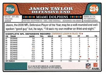 2008 Topps #214 Jason Taylor Back