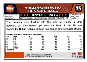 2008 Topps #75 Travis Henry Back