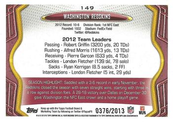 2013 Topps - Gold #149 Washington Redskins Back
