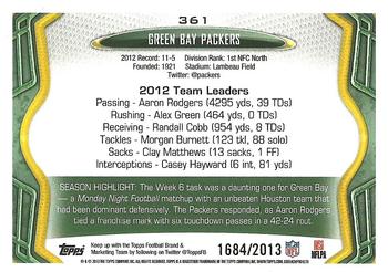 2013 Topps - Gold #361 Green Bay Packers Back