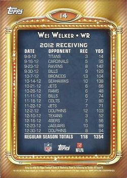 2013 Topps - 1000 Yard Club #14 Wes Welker Back
