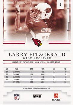 2008 Playoff Prestige #2 Larry Fitzgerald Back
