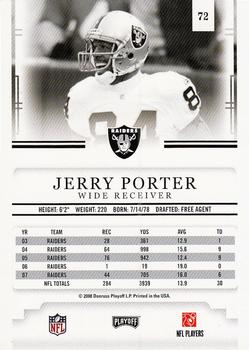 2008 Playoff Prestige #72 Jerry Porter Back