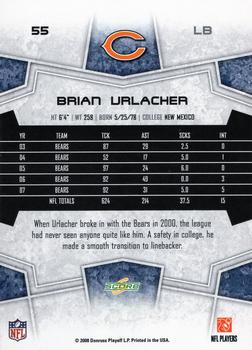 2008 Score Select #55 Brian Urlacher Back