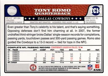 2008 Topps Chrome #TC14 Tony Romo Back