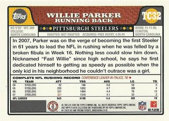 2008 Topps Chrome #TC32 Willie Parker Back