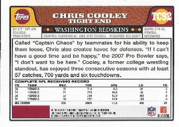 2008 Topps Chrome #TC92 Chris Cooley Back