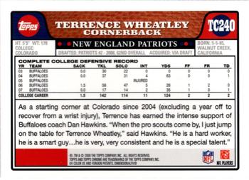 2008 Topps Chrome #TC240 Terrence Wheatley Back