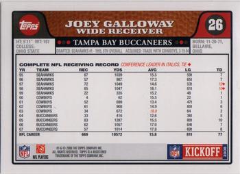 2008 Topps Kickoff #26 Joey Galloway Back