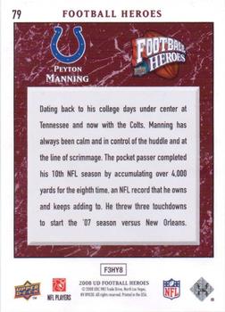 2008 Upper Deck Heroes #79 Peyton Manning Back