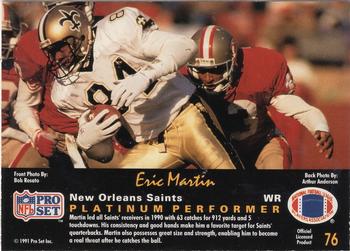 1991 Pro Set Platinum #76 Eric Martin Back