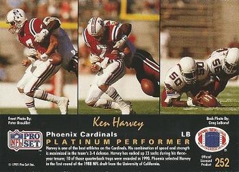 1991 Pro Set Platinum #252 Ken Harvey Back