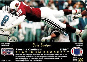 1991 Pro Set Platinum #309 Eric Swann Back