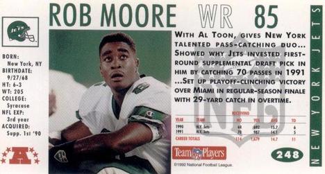 1992 GameDay #248 Rob Moore Back