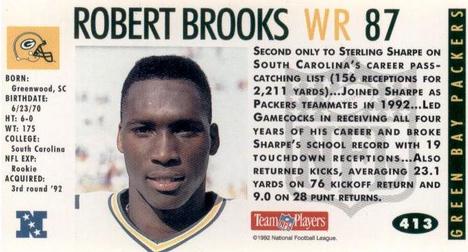 1992 GameDay #413 Robert Brooks Back