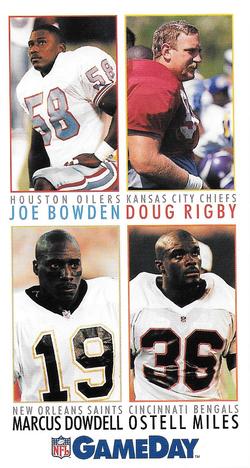 1992 GameDay #155 Joe Bowden / Doug Rigby / Marcus Dowdell / Ostell Miles Front