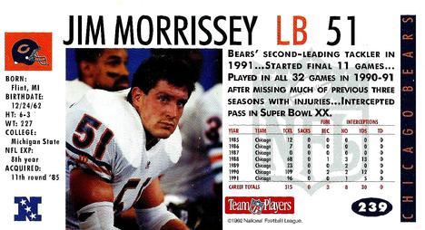 1992 GameDay #239 Jim Morrissey Back