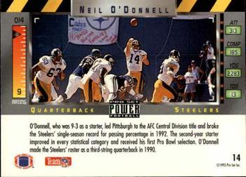 1993 Pro Set Power #14 Neil O'Donnell Back