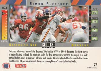 1993 Pro Set Power #73 Simon Fletcher Back