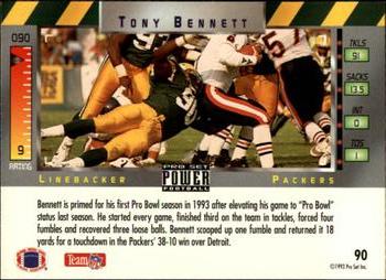 1993 Pro Set Power #90 Tony Bennett Back