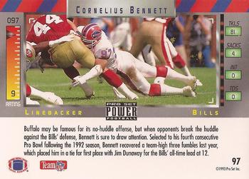 1993 Pro Set Power #97 Cornelius Bennett Back
