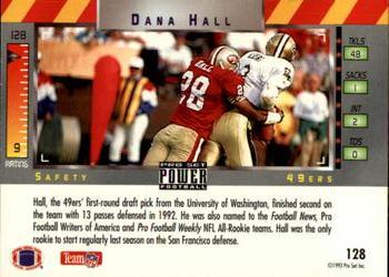 1993 Pro Set Power #128 Dana Hall Back