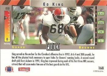 1993 Pro Set Power #168 Ed King Back