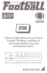 1990 Panini Stickers #208 Barry Sanders Back