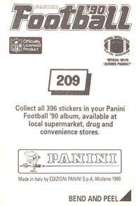 1990 Panini Stickers #209 Atlanta Falcons Crest Back