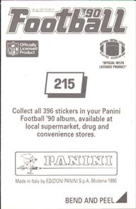 1990 Panini Stickers #215 Tim Green Back