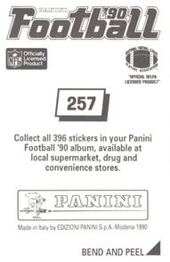 1990 Panini Stickers #257 Barry Sanders Back
