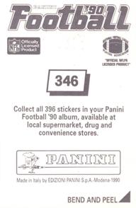 1990 Panini Stickers #346 Freddie Joe Nunn Back