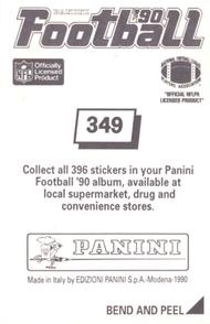 1990 Panini Stickers #349 Eric Hill Back