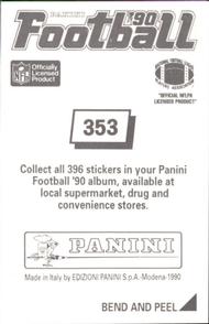 1990 Panini Stickers #353 Roger Craig Back