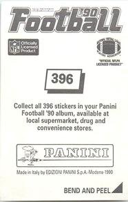 1990 Panini Stickers #396 SB XXIV MVP Joe Montana Back