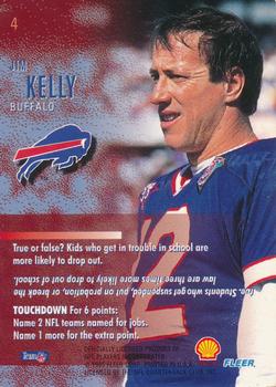 1995 Fleer Shell FACT #4 Jim Kelly Back