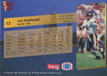 1993 Wild Card #12 Jim Harbaugh Back