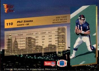 1993 Wild Card #110 Phil Simms Back