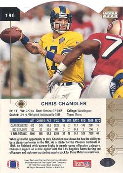 1994 SP - Die Cut #190 Chris Chandler Back