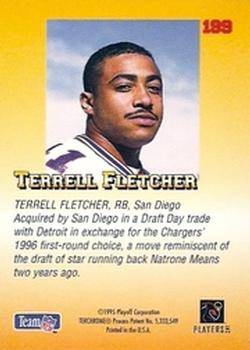 1995 Playoff Prime #199 Terrell Fletcher Back