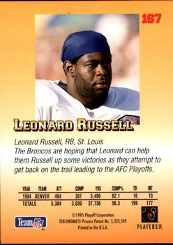 1995 Playoff Prime #167 Leonard Russell Back