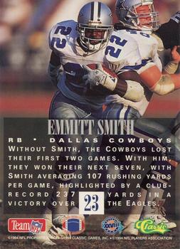 1994 Classic NFL Experience #23 Emmitt Smith Back