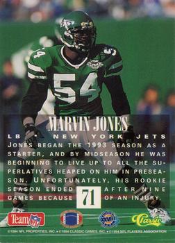 1994 Classic NFL Experience #71 Marvin Jones Back