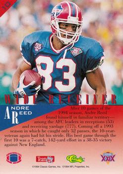 1995 Classic NFL Experience #10 Andre Reed Back